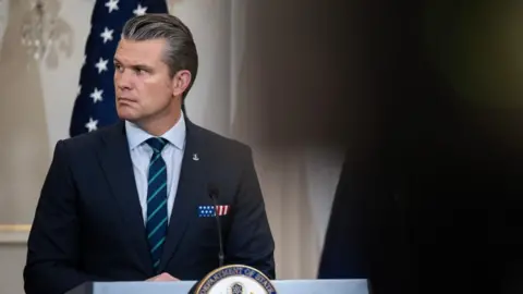 EPA US Defence Secretary Pete Hegseth speaks at a press conference